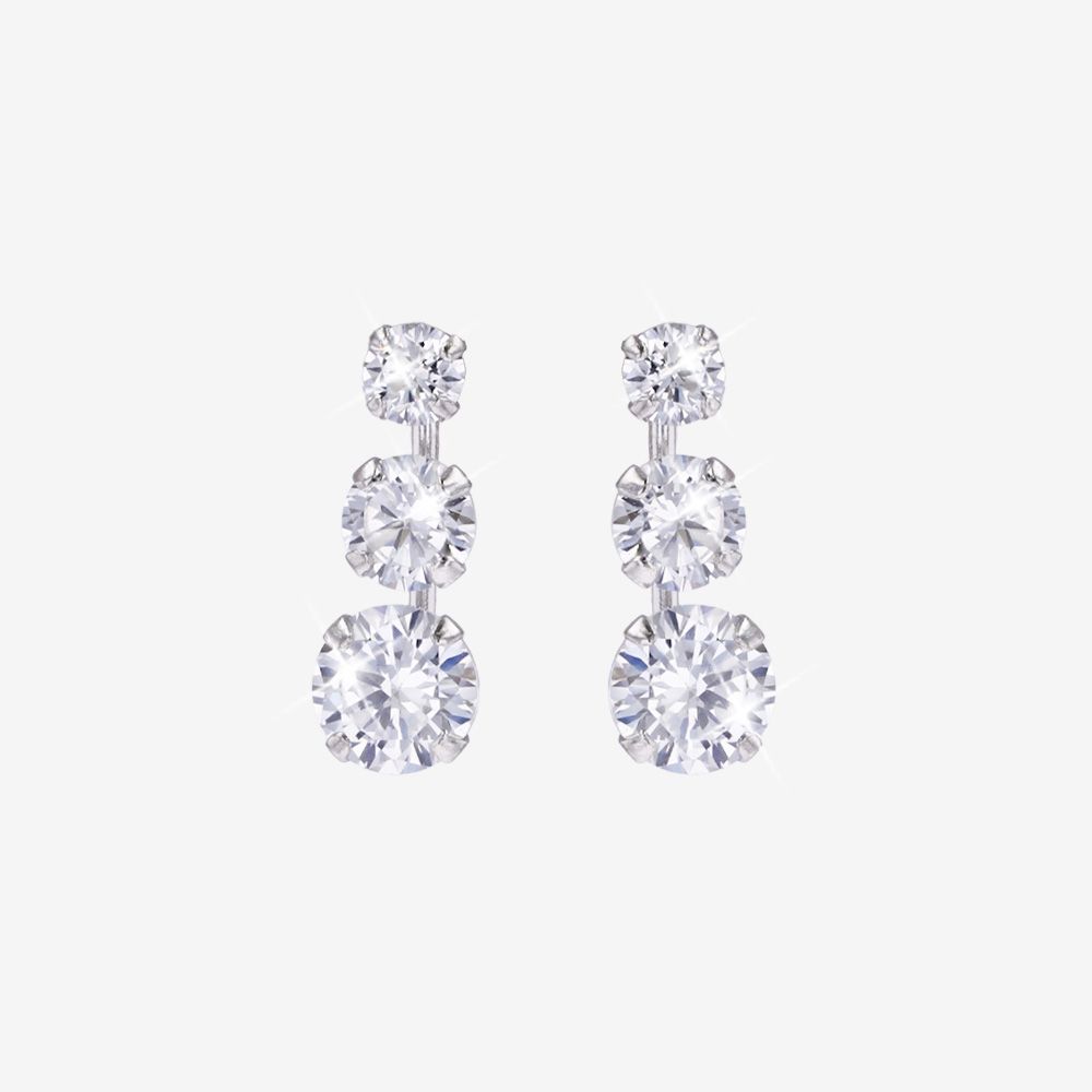 Sterling Silver DiamonFlash&reg; Ladder Earrings