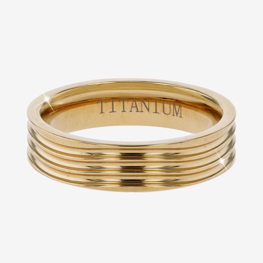 Ladies Gold Tone Titanium Band, 5mm