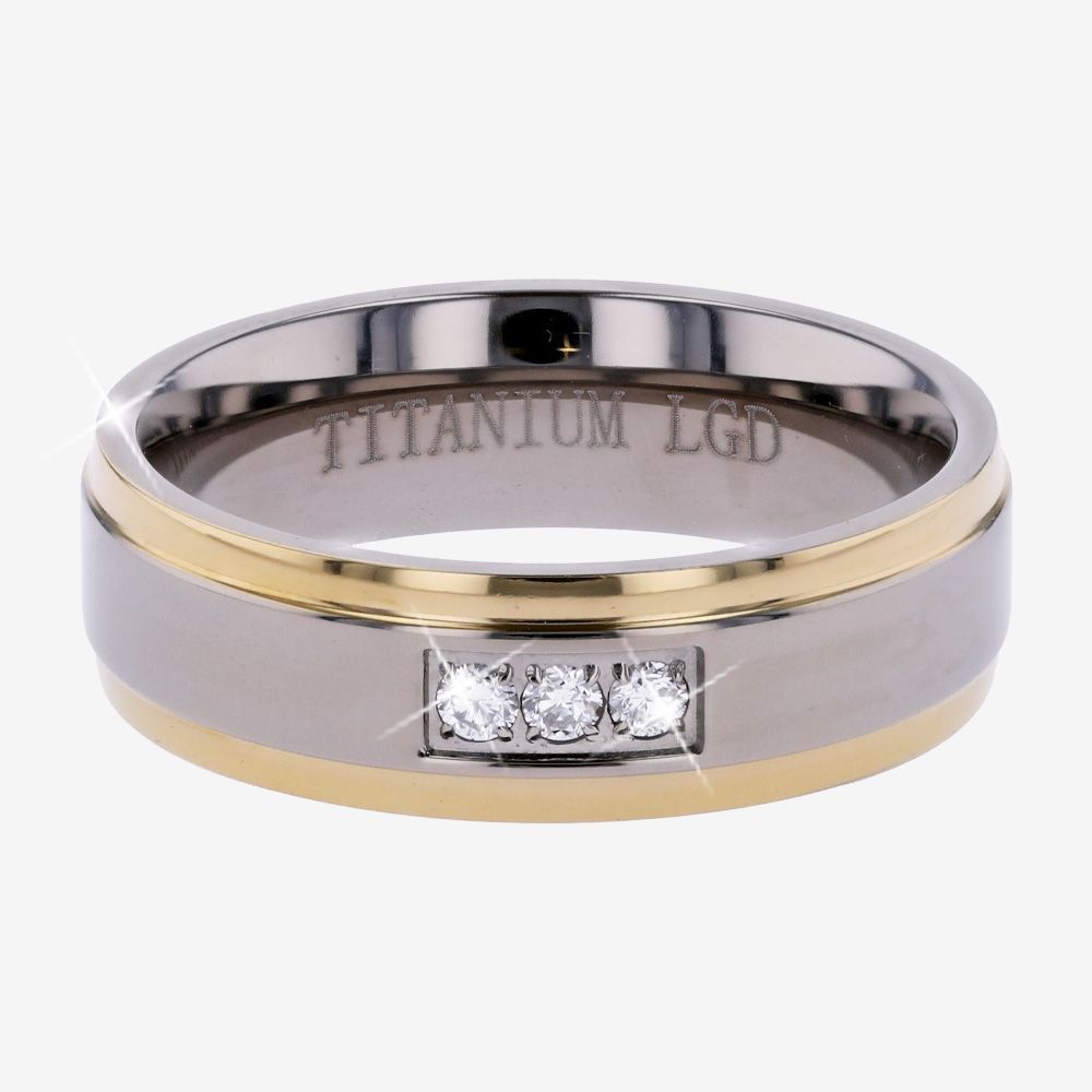 Mens Diamond Lab-Grown Titanium Band, 2 colour 0.10ct