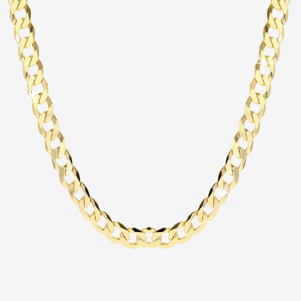18ct Gold Vermeil on Silver 18" Solid Diamond Cut Curb Chain
