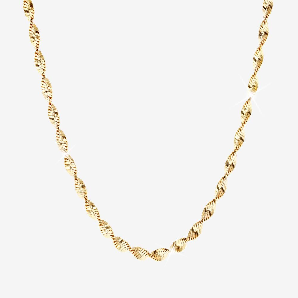 18ct Gold Vermeil on Silver 18" Sparkle Ribbon Chain