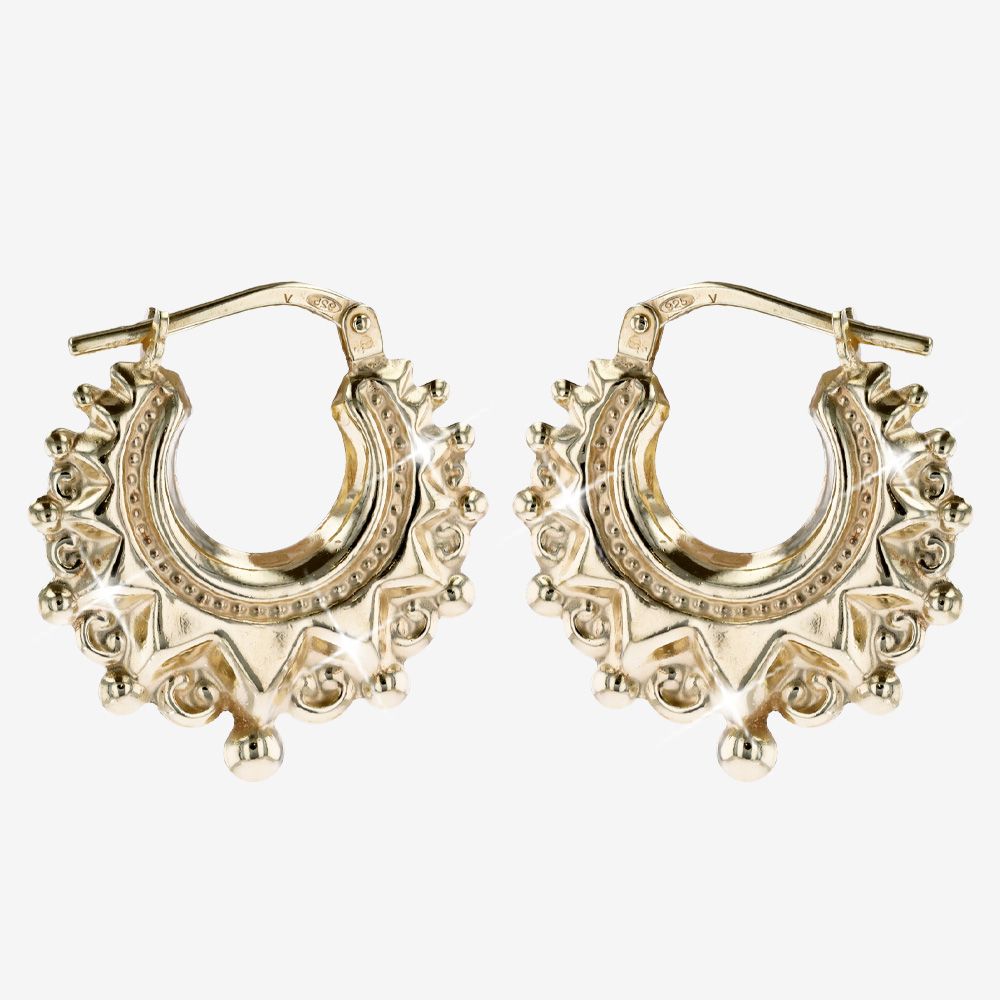 18ct Gold Vermeil On Silver Vintage-Style Hoops