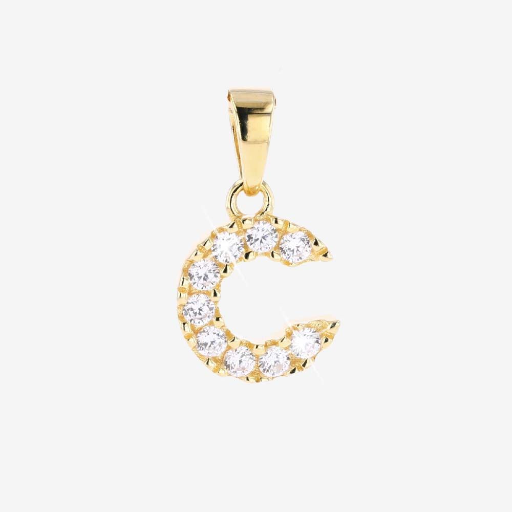 18ct Gold Vermeil On Silver C Initial Pendant