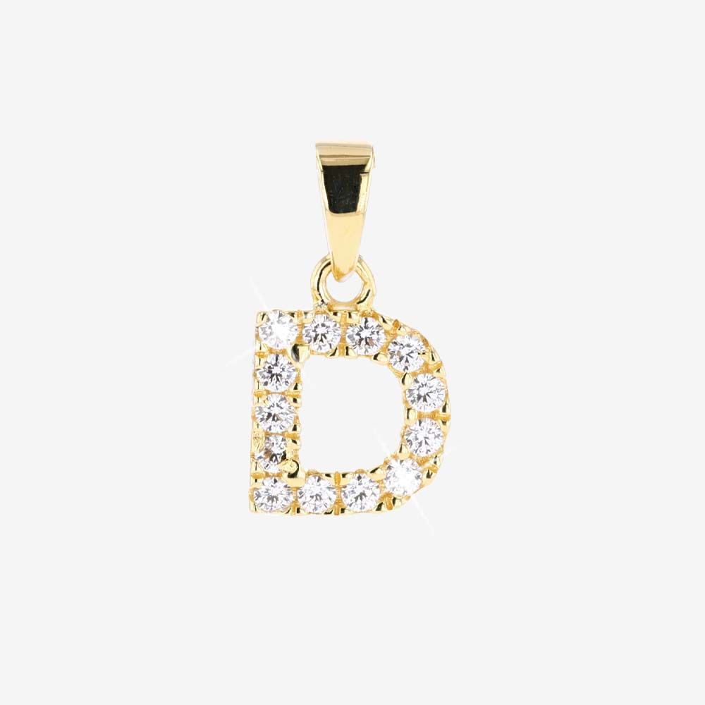 18ct Gold Vermeil On Silver D Initial Pendant