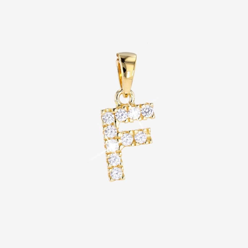 18ct Gold Vermeil On Silver F Initial Pendant