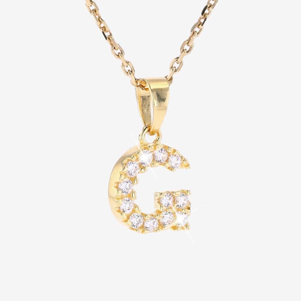 18ct Gold Vermeil On Silver G Initial Necklace
