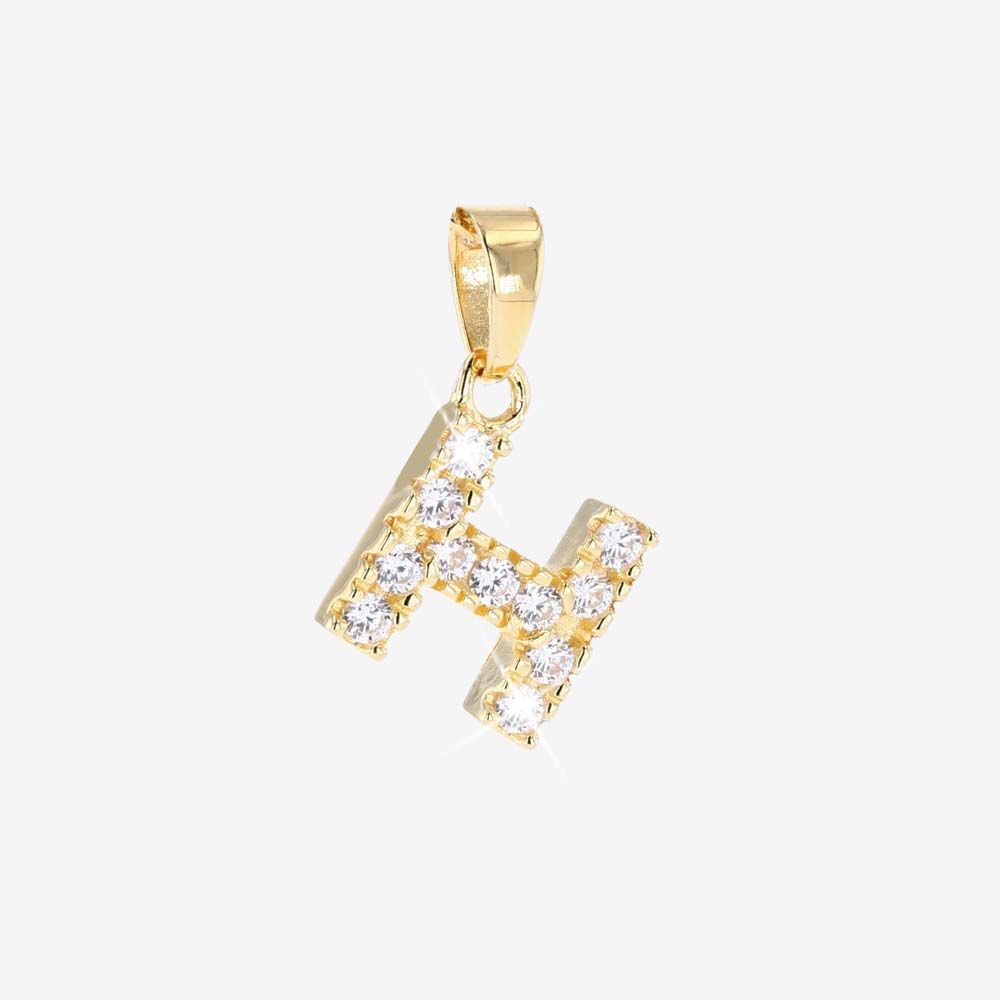18ct Gold Vermeil On Silver H Initial Pendant