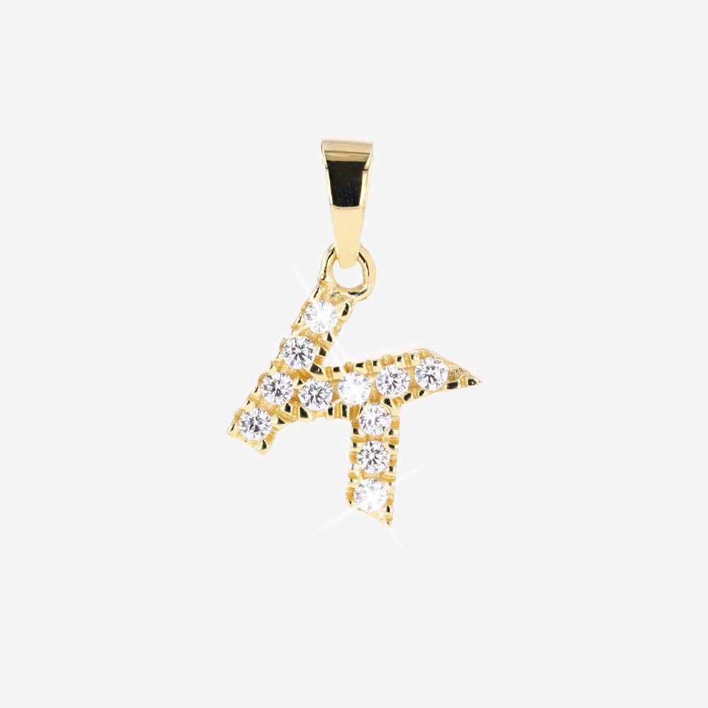 18ct Gold Vermeil On Silver K Initial Pendant