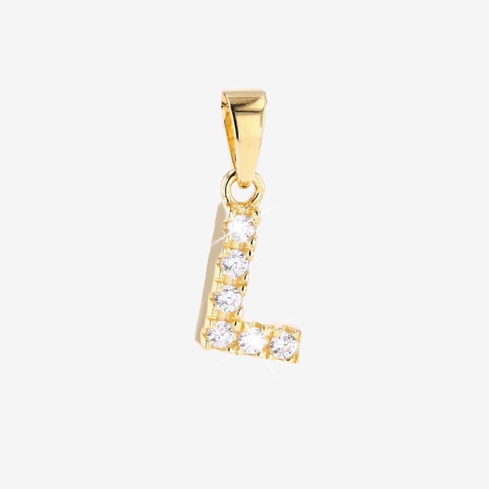 18ct Gold Vermeil On Silver L Initial Pendant
