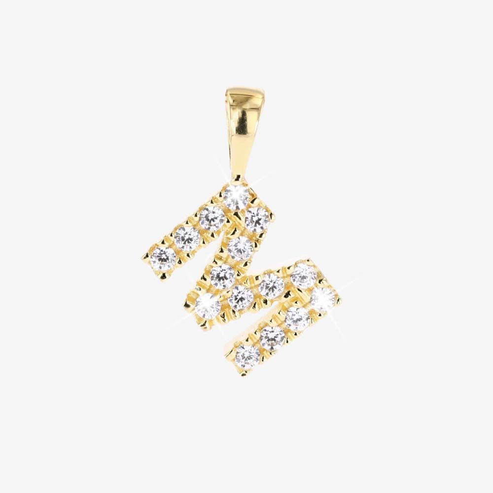 18ct Gold Vermeil On Silver M Initial Pendant