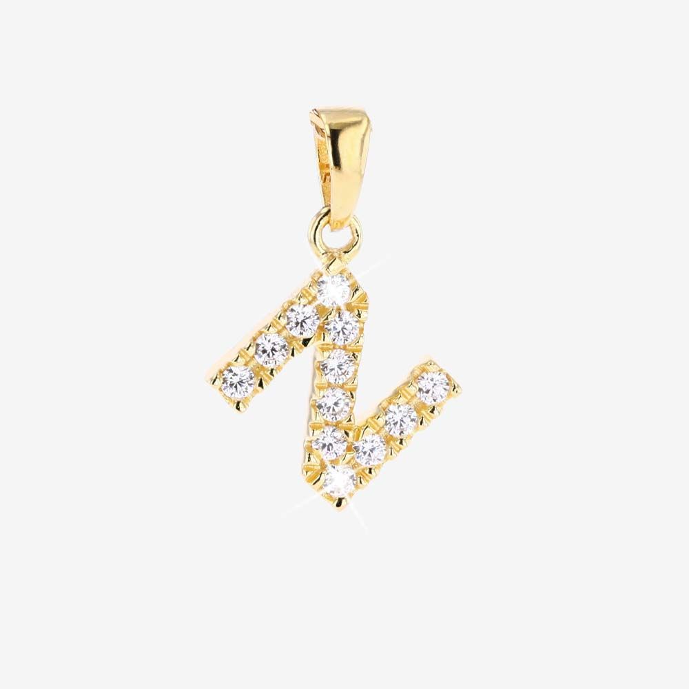 18ct Gold Vermeil On Silver N Initial Pendant