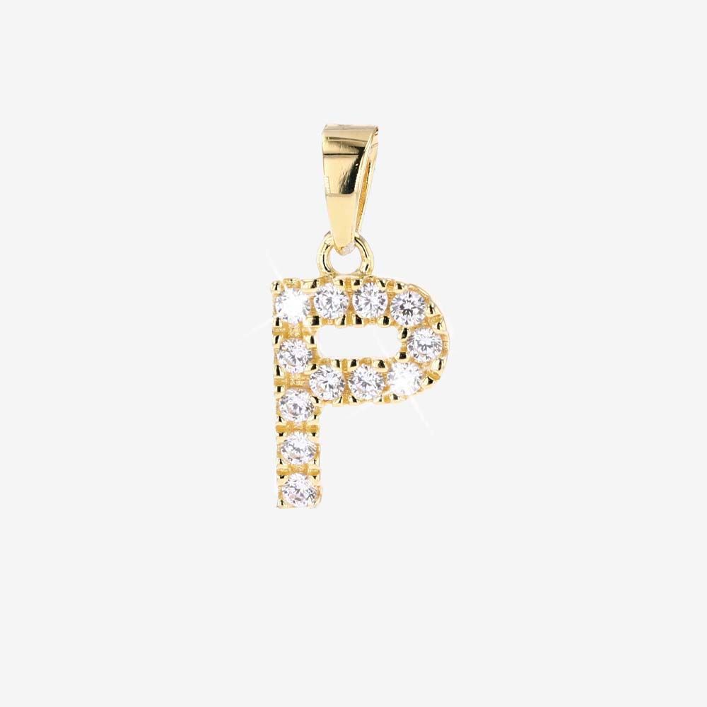 18ct Gold Vermeil On Silver P Initial Pendant