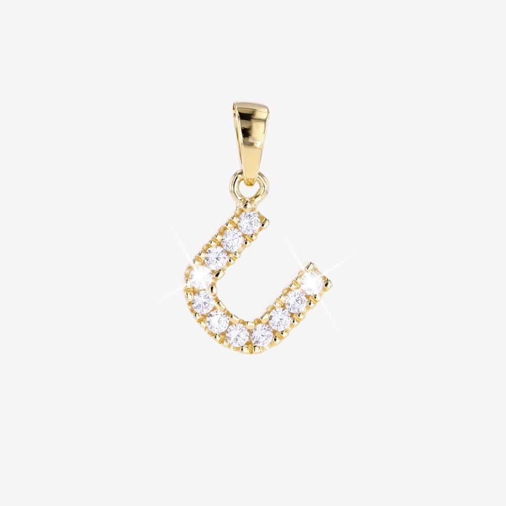 18ct Gold Vermeil On Silver U Initial Pendant