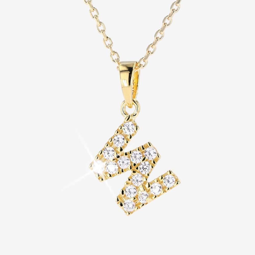 18ct Gold Vermeil On Silver W Initial Necklace