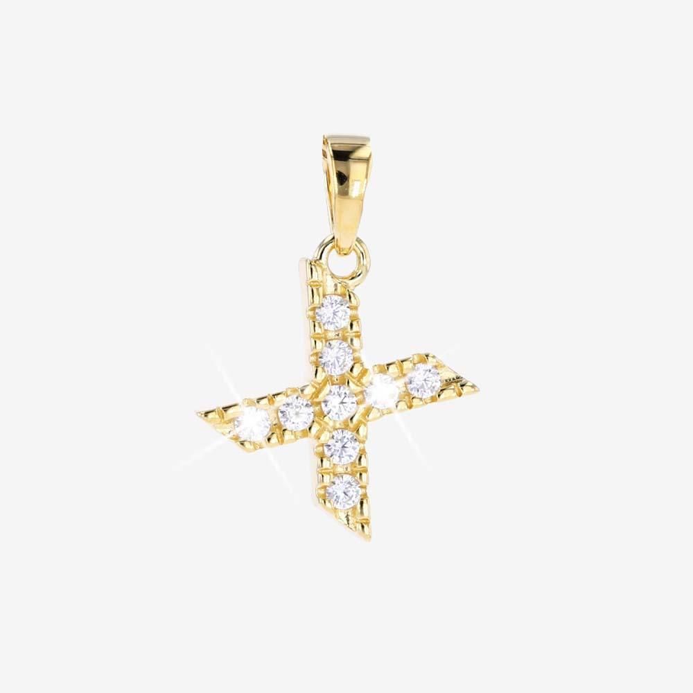 18ct Gold Vermeil On Silver X Initial Pendant