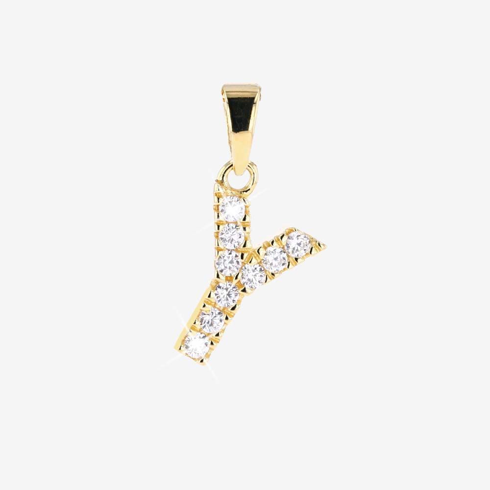 18ct Gold Vermeil On Silver Y Initial Pendant
