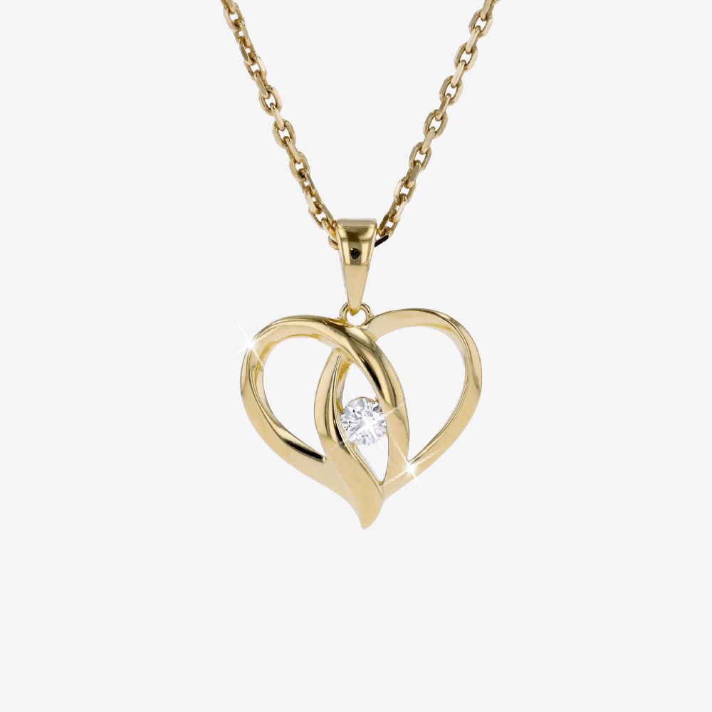 18ct Gold Vermeil On Silver Diamond Lab-Grown Necklace .10ct