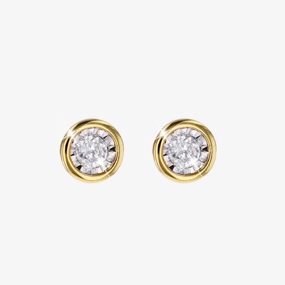 Diamond Lab-Grown Earrings .25ct - 18ct Gold Vermeil On Silver