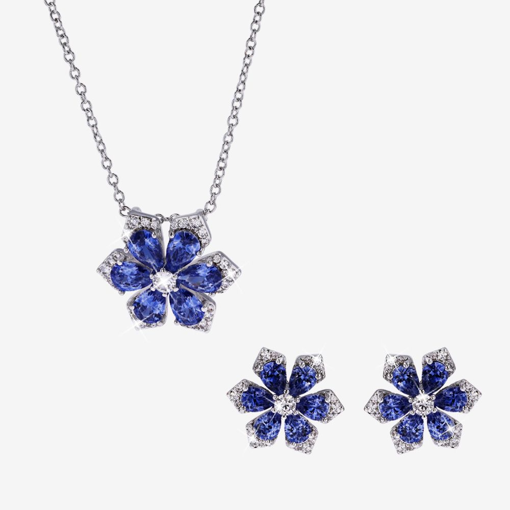 Karina Petal Necklace And Earrings Set