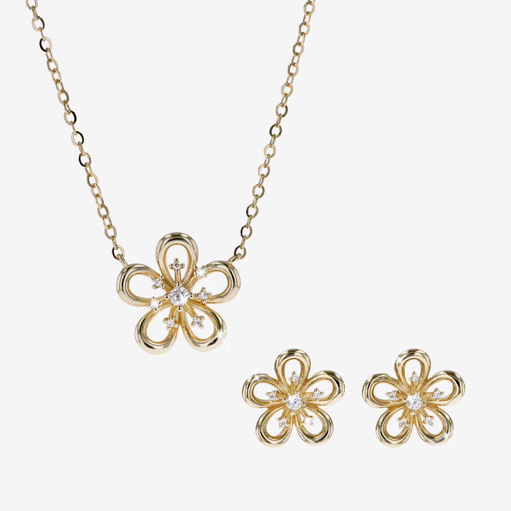 Starburst Necklace And Earrings Set DiamonFlash&reg;