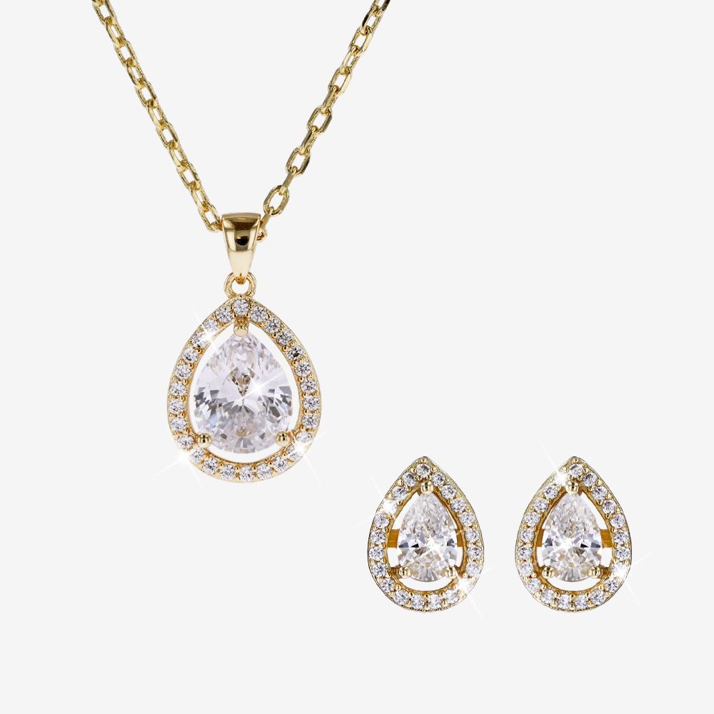 Juliet Pear Necklace And Earrings Set