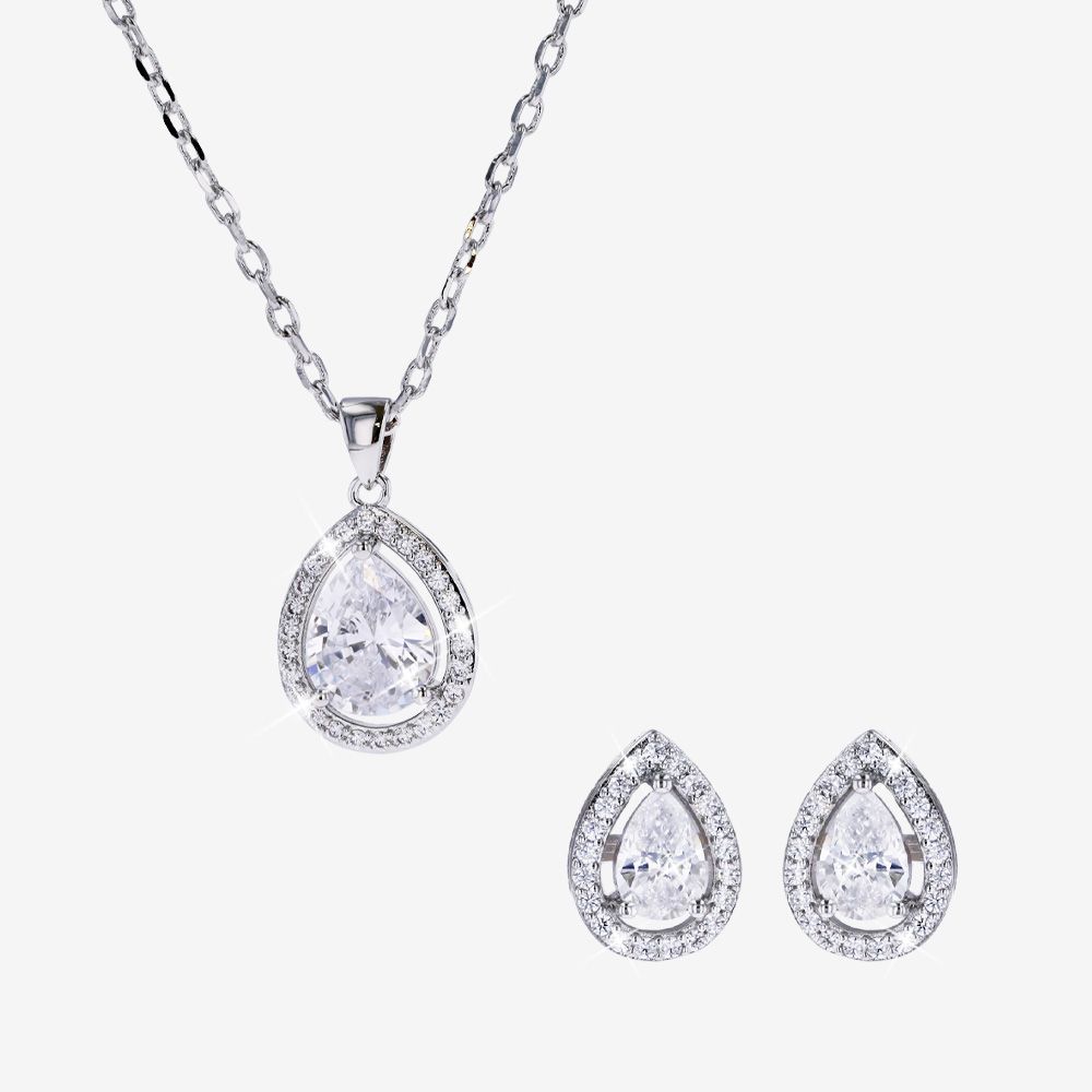 Juliet DiamonFlash&reg; Pear Necklace And Earrings Set