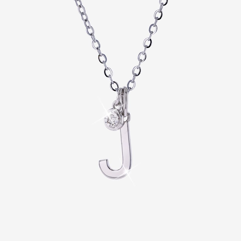 Diamond Lab-Grown Initial J Signature Necklace