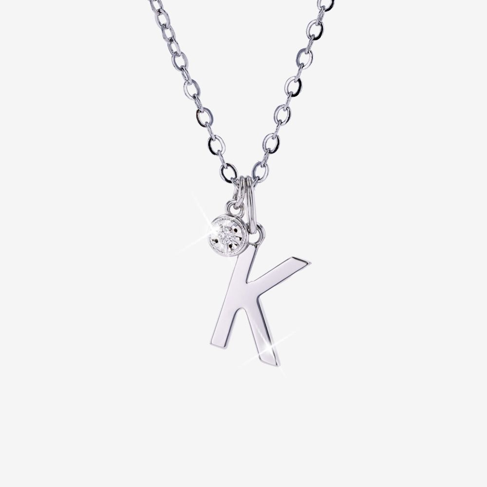 Diamond Lab-Grown Initial K Signature Necklace