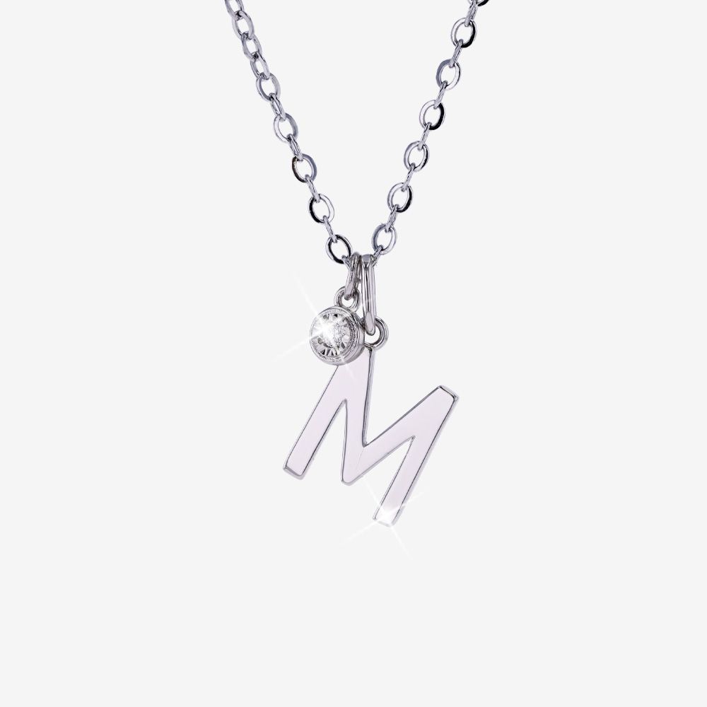 Diamond Lab-Grown Initial M Signature Necklace