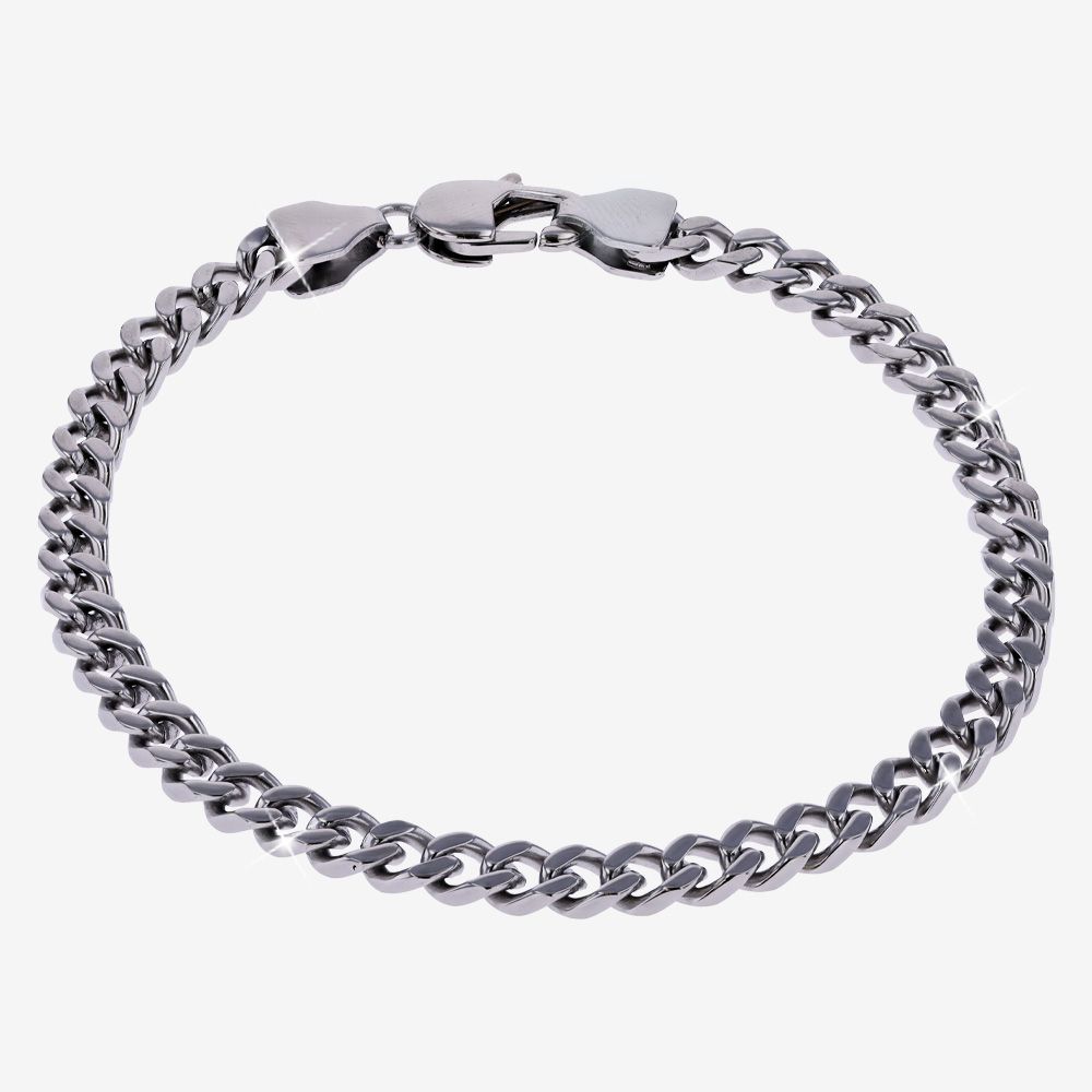 Mens Solid Square Curb Bracelet