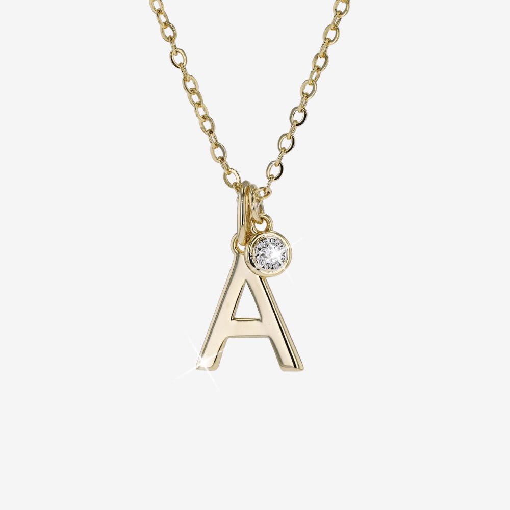 Diamond Lab-Grown Signature Initial A Necklace