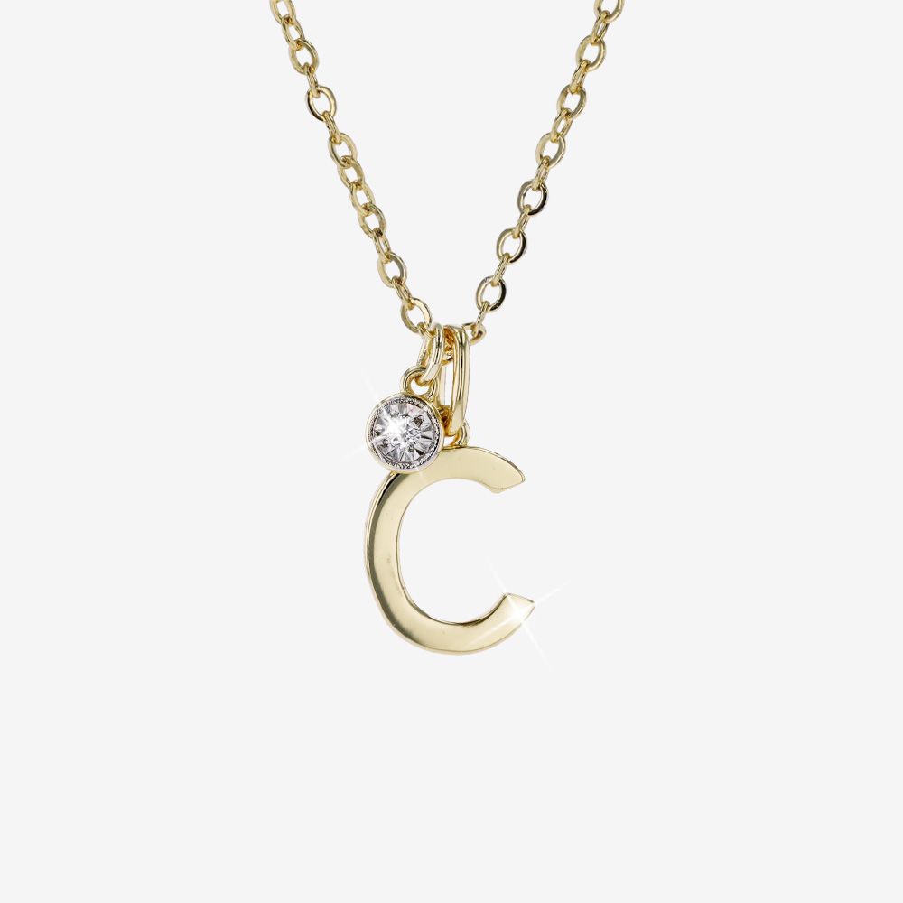 Diamond Lab-Grown Signature Initial C Necklace