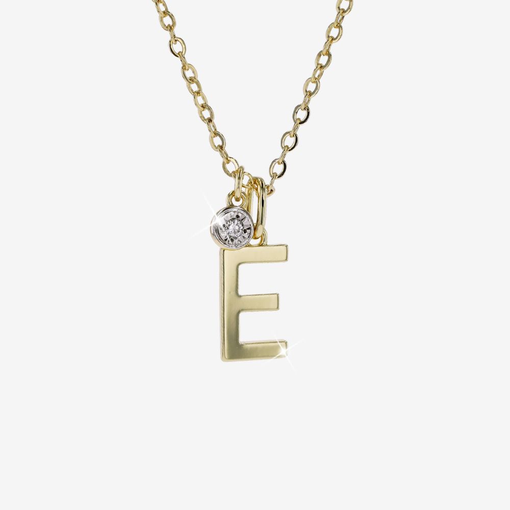 Diamond Lab-Grown Signature Initial E Necklace