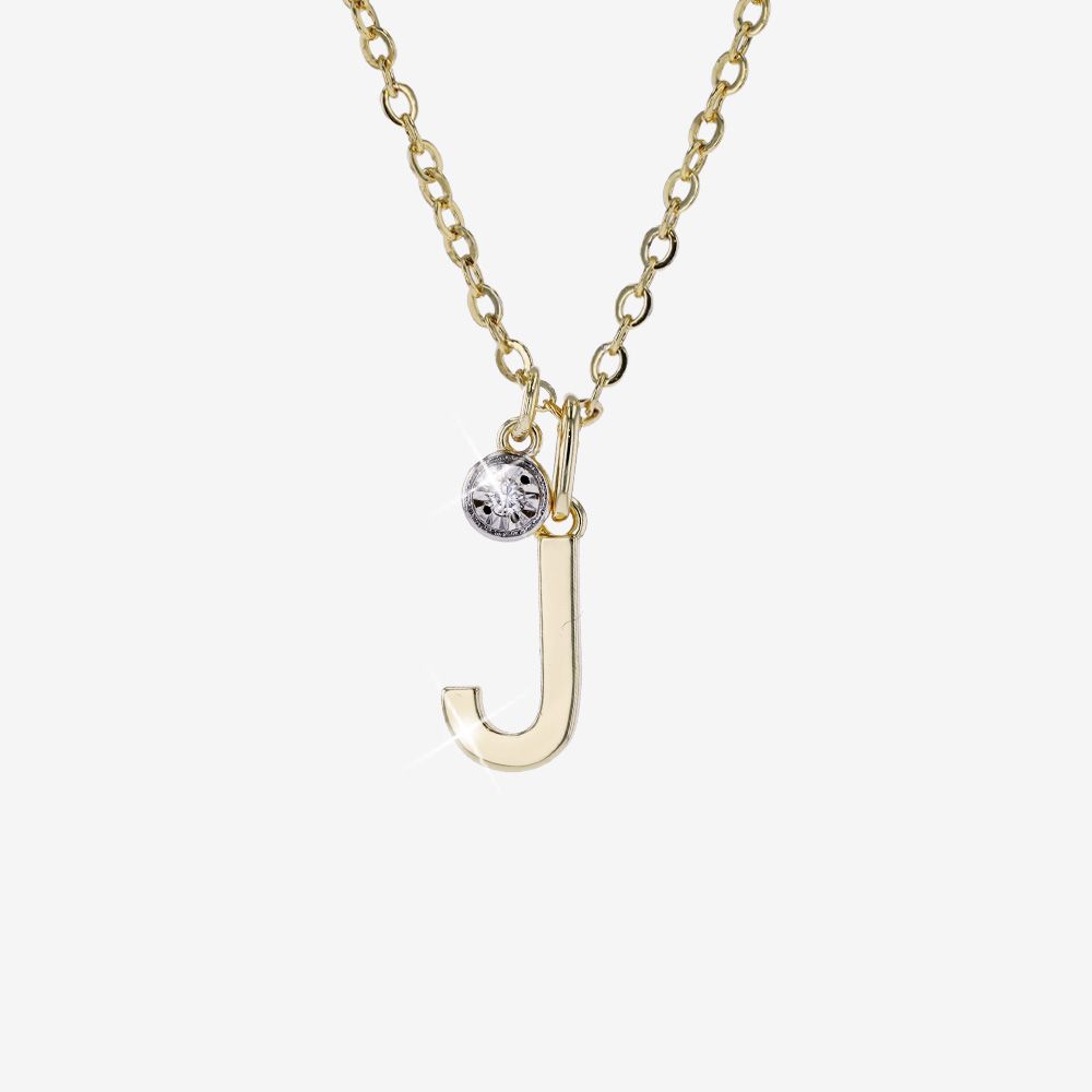 Diamond Lab-Grown Signature Initial J Necklace