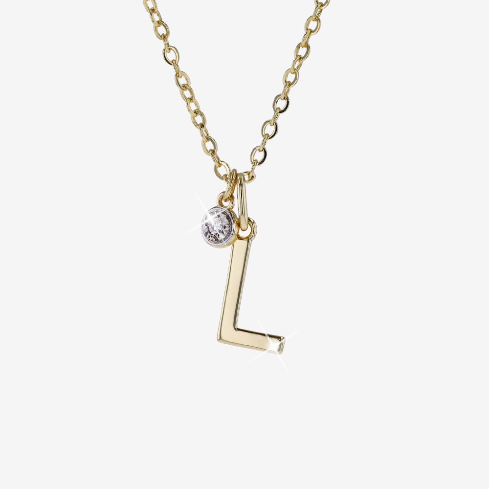 Diamond Lab-Grown Signature Initial L Necklace