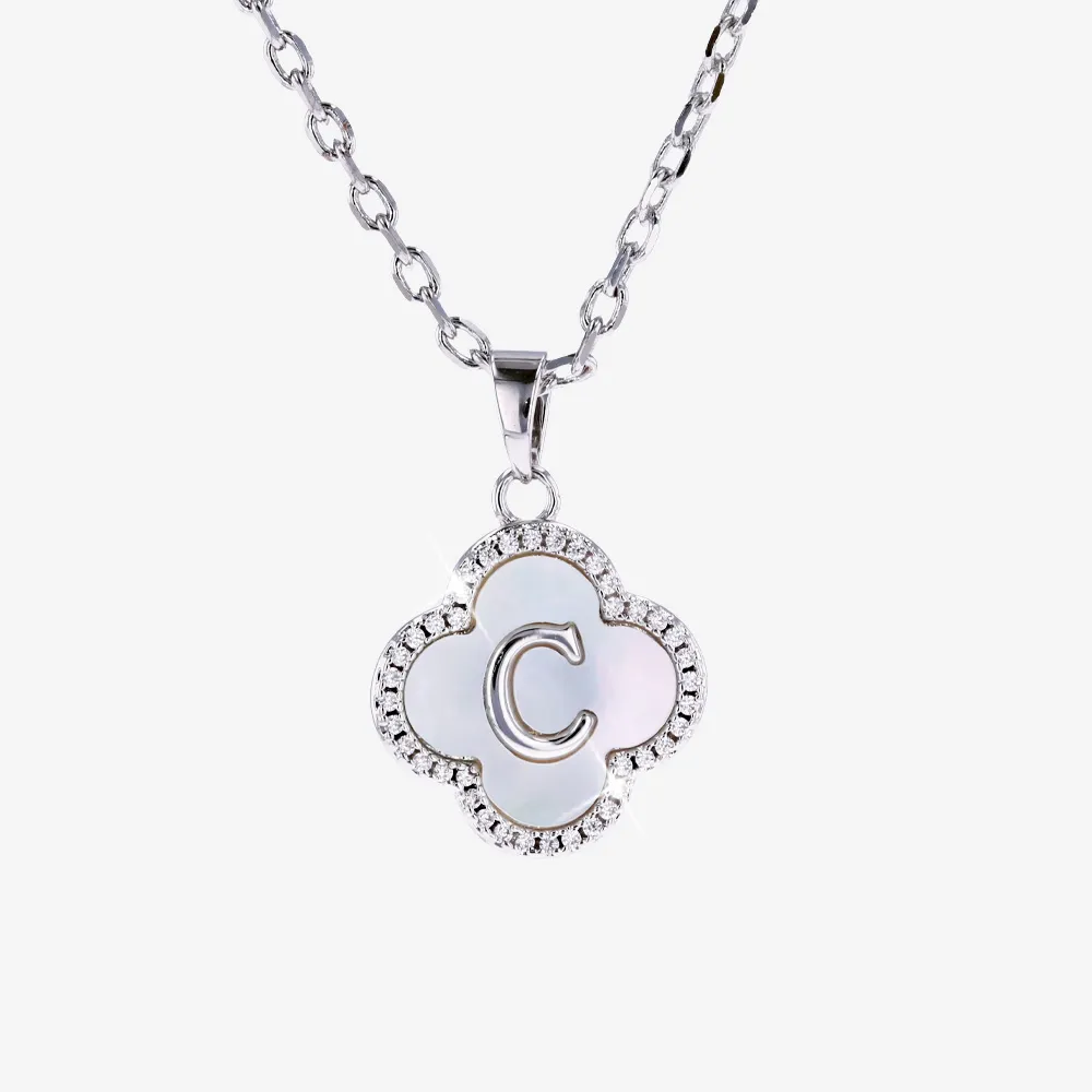 Sterling Silver C Initial Necklace Warren James