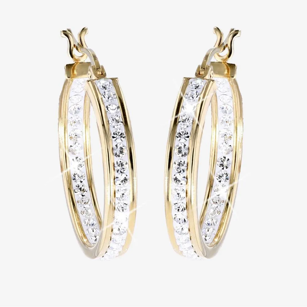 アクセサリー TOMWOOD Infinity Hoops Rock Crystal Gold Ice Huggies Gold - Tom Wood Project Official Online Store