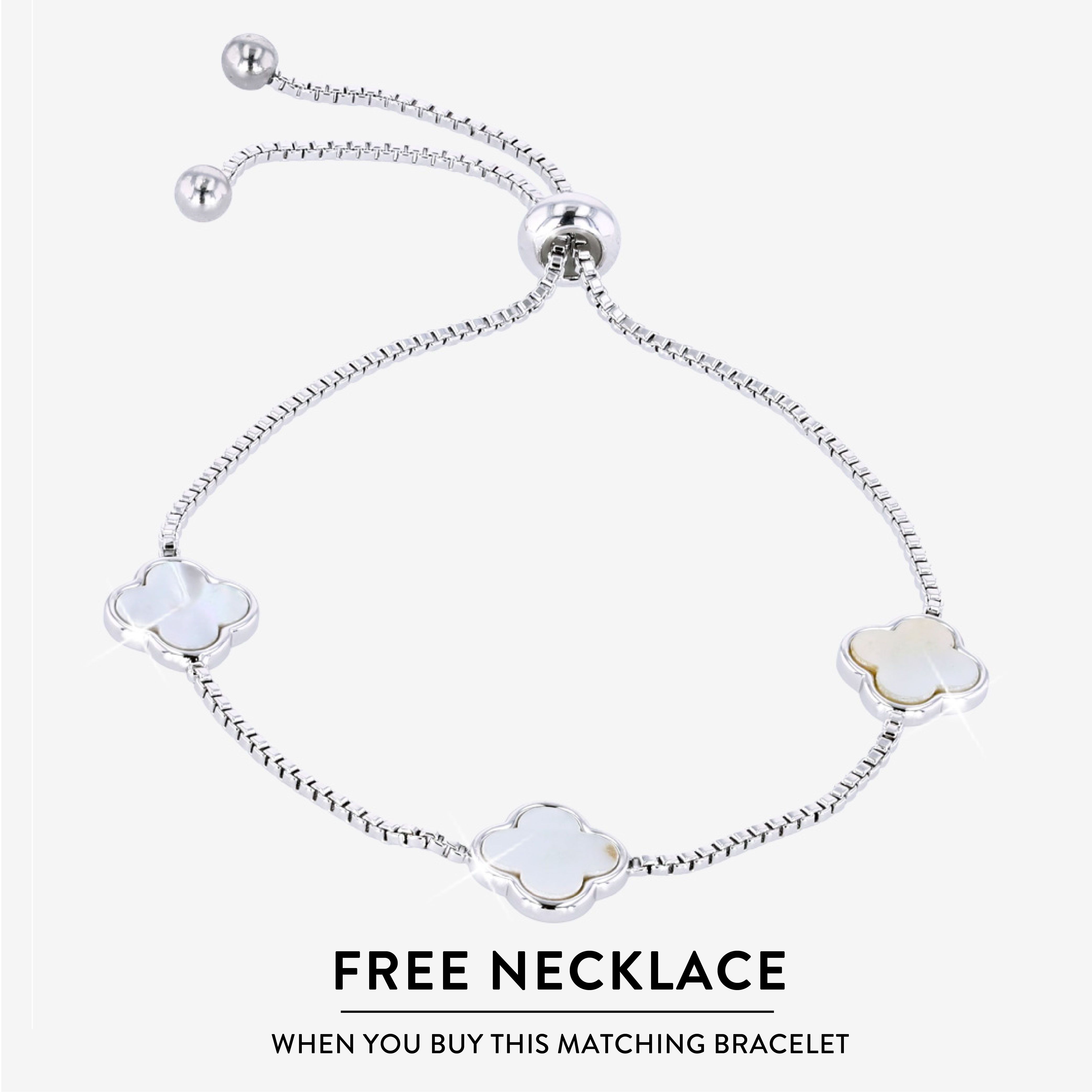 Mother Of Pearl Friendship Bracelet, 4 Leaf Clover