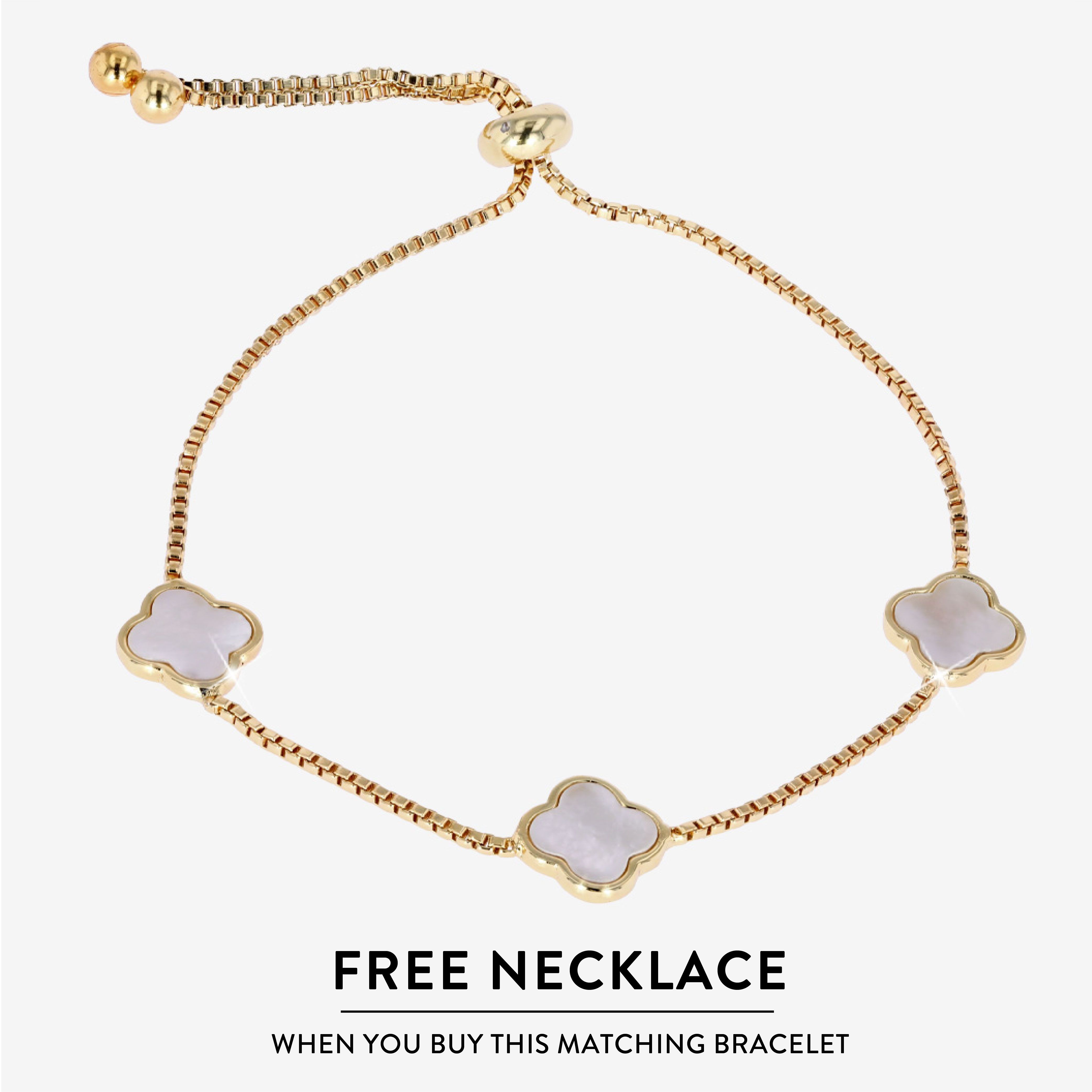 Mother Of Pearl 4 Leaf Clover Friendship Bracelet